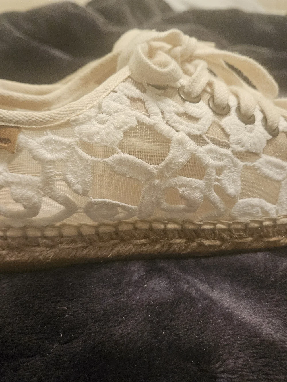 Toms Women's Cream Lace Espadrille Sneakers
